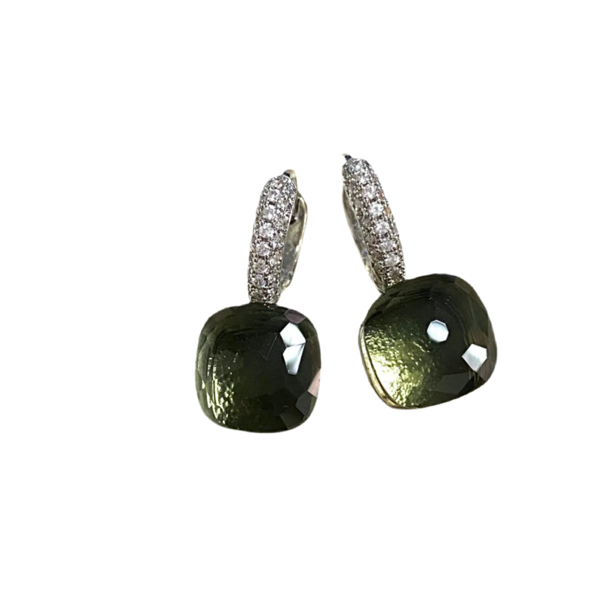 Boucles d'Oreilles LÉNA vert gris