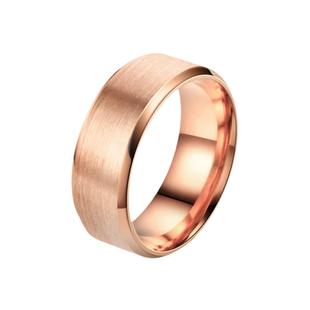 Bague anneau TITANE or rose