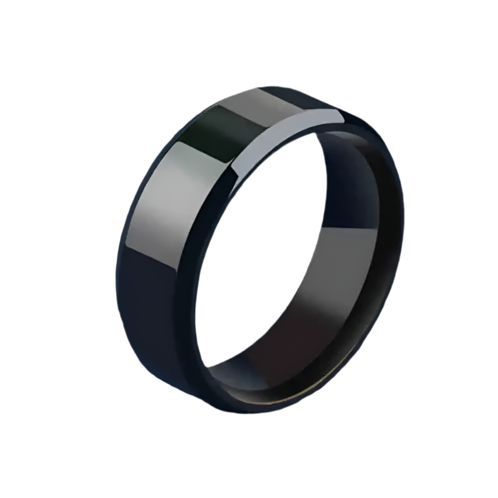 Bague anneau TITANE noir
