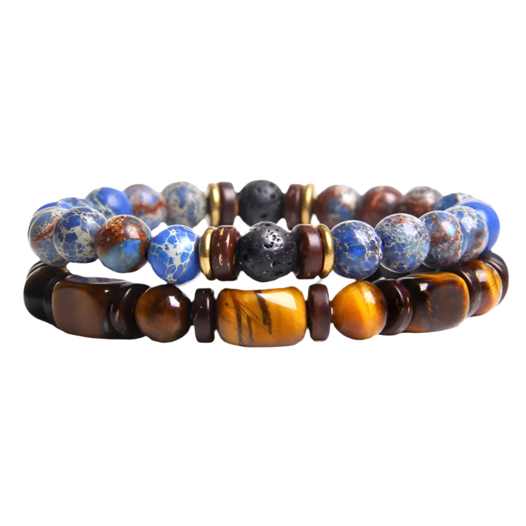 Bracelet Pierres EVAN bleu/ambre