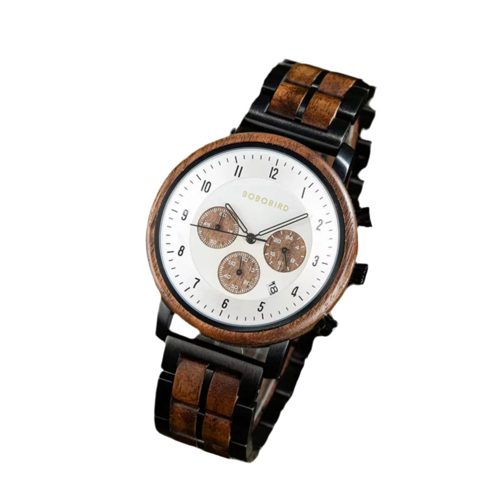 Montre LÉO brun/blanc