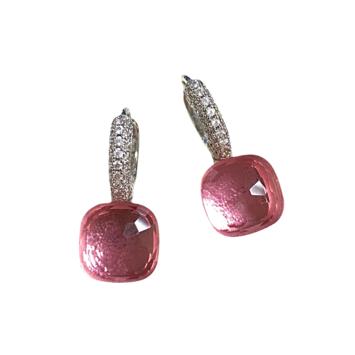 Boucles d'Oreilles LÉNA rose moyen
