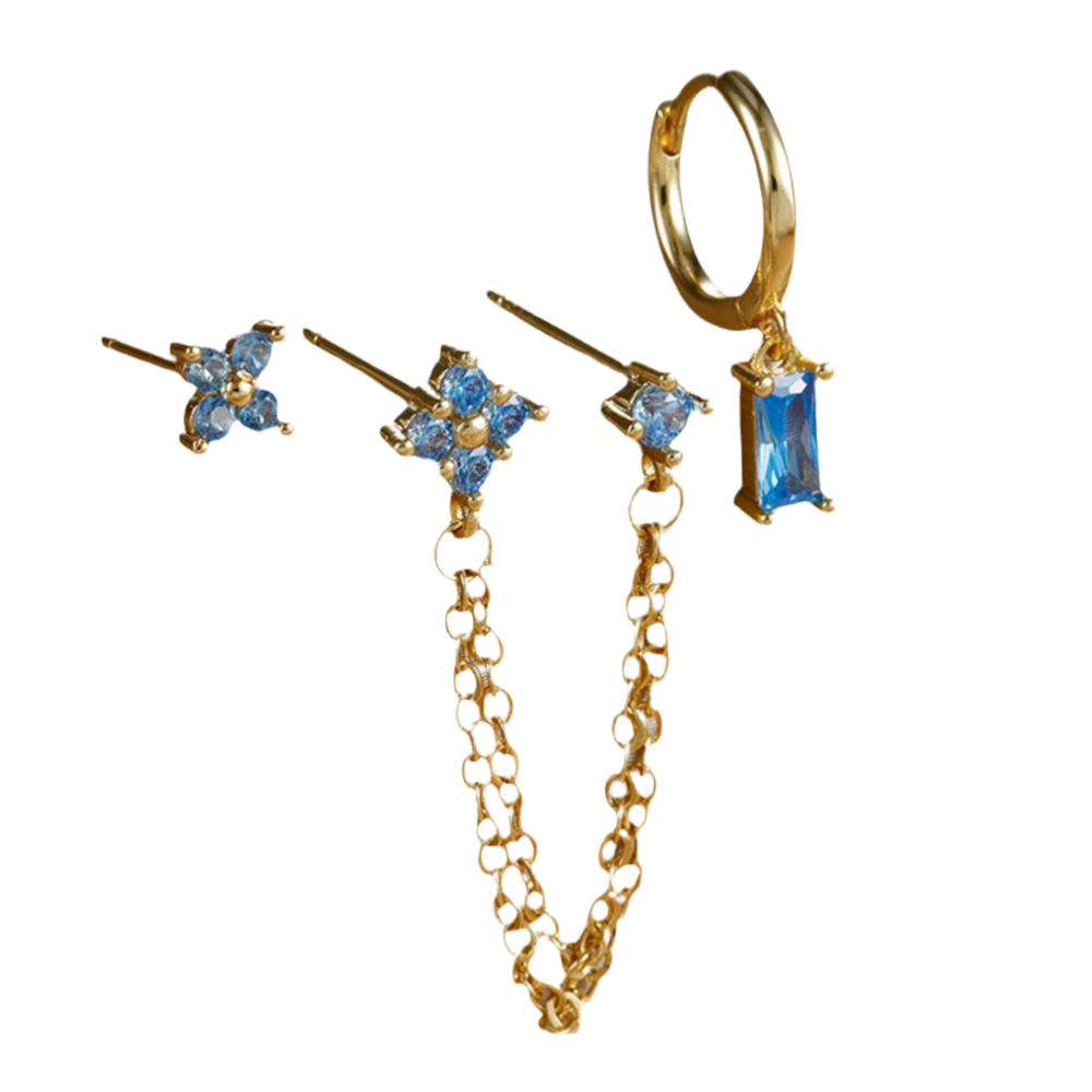 Boucles d'Oreilles 3p LIV lagon